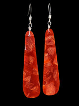 Navajo Apple Coral Slab Earrings - PuebloDirect.com