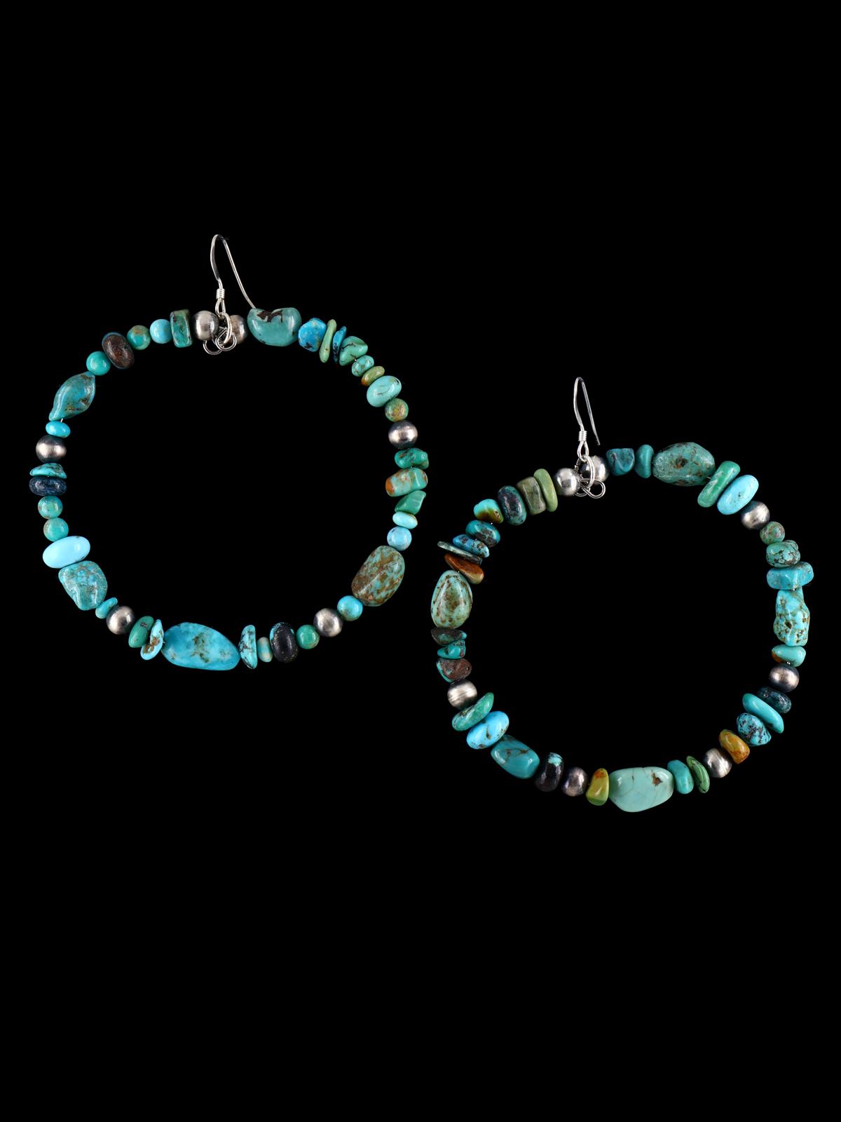 Pendientes colgantes con cuentas de color turquesa navajo