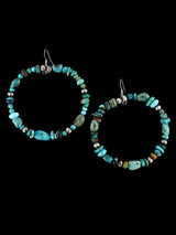 Pendientes colgantes con cuentas de color turquesa navajo