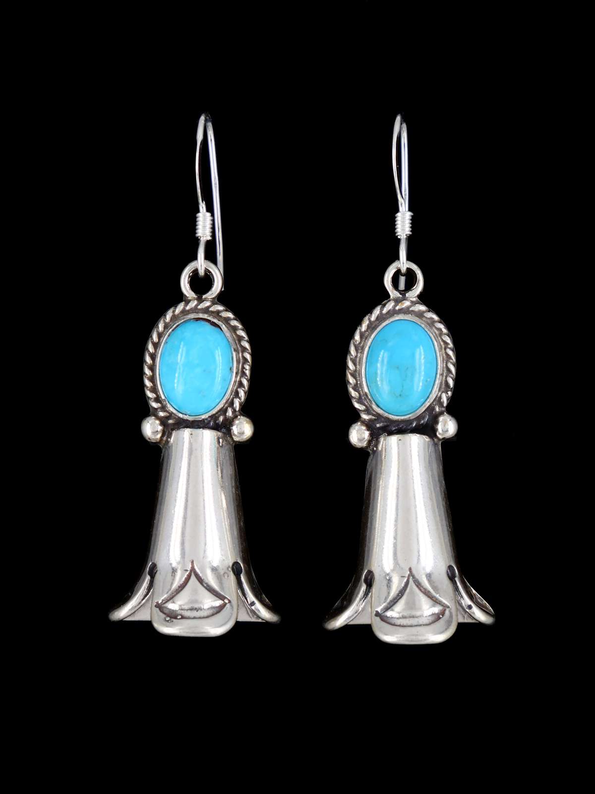 Navajo Sterling Silver Turquoise Dangle Earrings