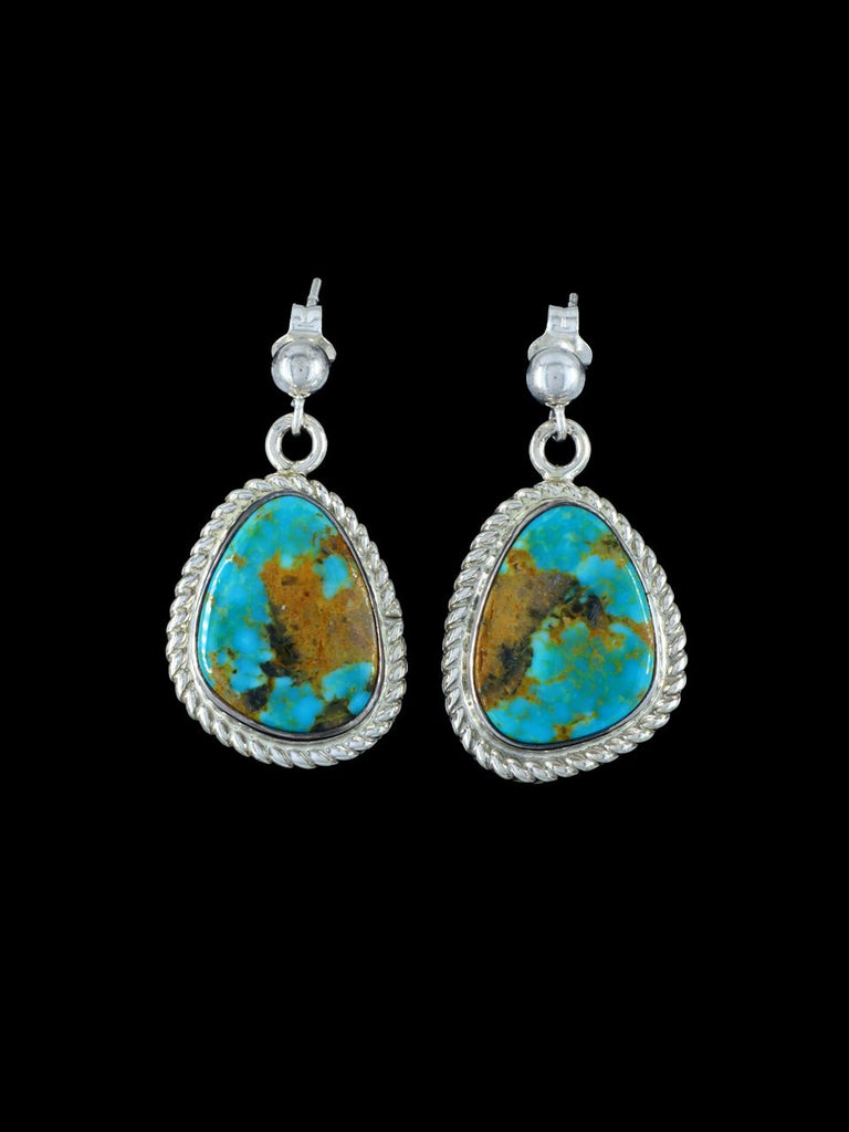 Native American Sterling Silver Turquoise Post Earrings - PuebloDirect.com