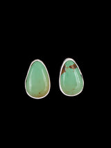 Navajo Turquoise Sterling Silver Post Earrings - PuebloDirect.com