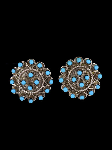 Native American Jewelry Turquoise Zuni Post Earrings - PuebloDirect.com
