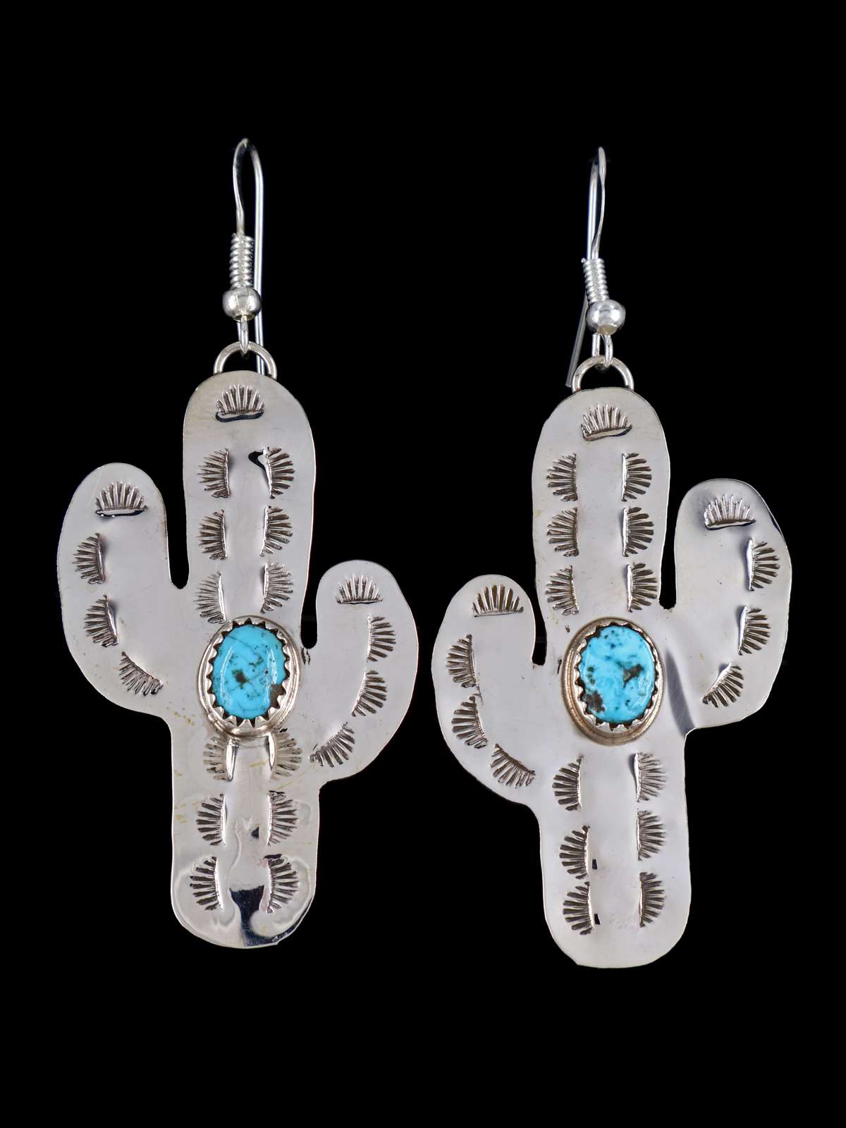 Pendientes Navajo de plata de ley Kokopelli colgantes de color turquesa