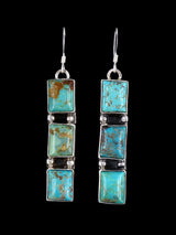 Navajo Turquoise Sterling Silver Dangle Earrings