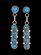 Pendientes con forma de poste de cara de sol con incrustaciones Zuni de nácar