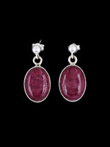 Navajo Sterling Silver Spiny Oyster Dangle Earrings - PuebloDirect.com
