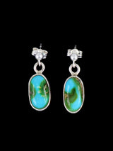 Navajo Sterling Silver Sonoran Gold Turquoise Post Earrings