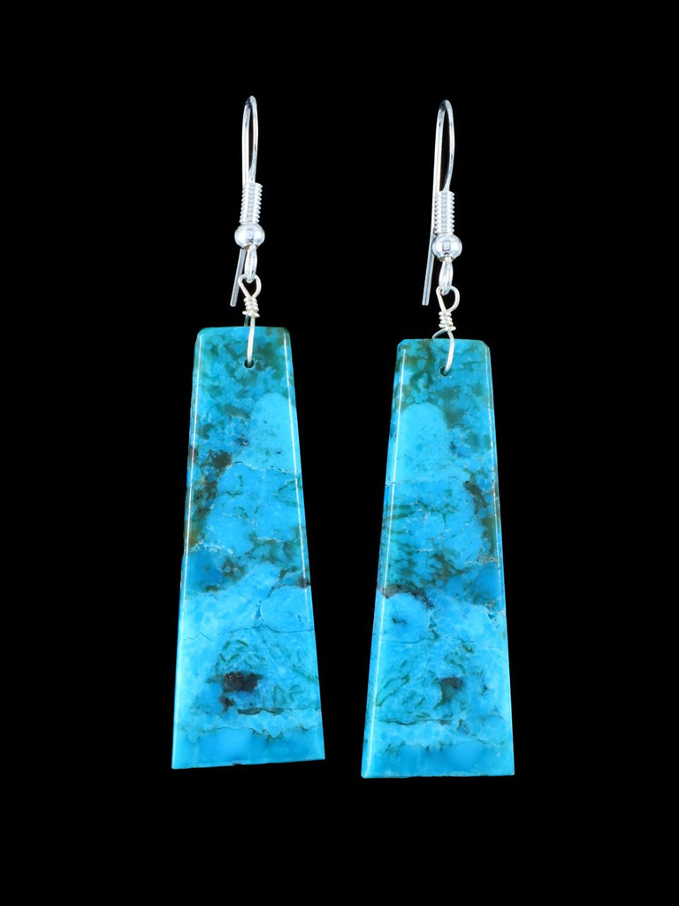Compressed Turquoise Santo Domingo Earrings - PuebloDirect.com