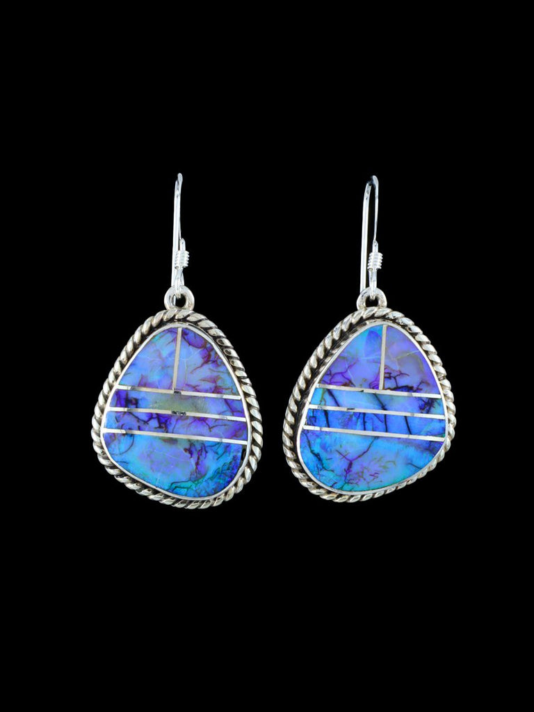 Navajo Monarch Opal Inlay Dangle Earrings - PuebloDirect.com