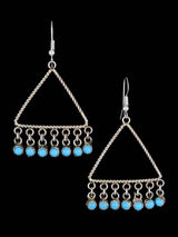 Navajo Turquoise Sterling Silver Chandelier Dangle Earrings - PuebloDirect.com