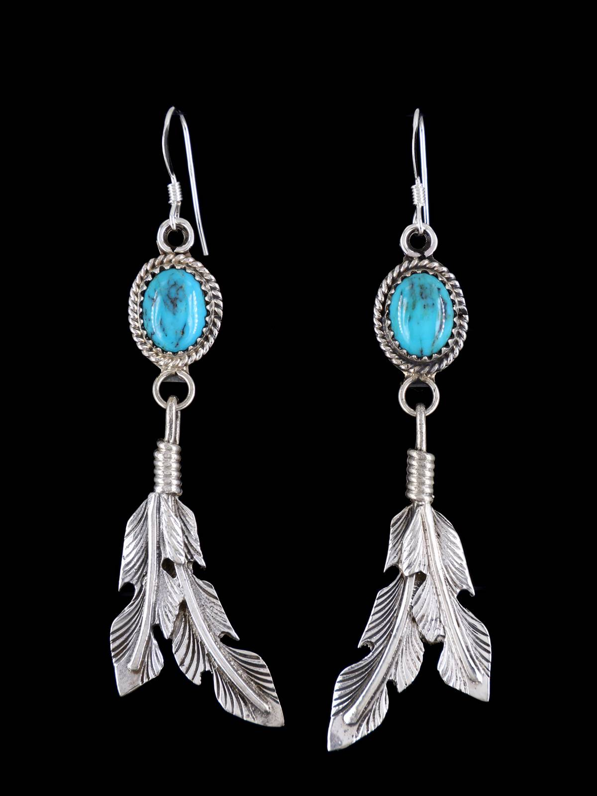 Native American Jewelry Turquoise Dangle Earrings - PuebloDirect.com