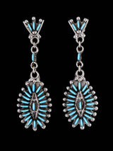 Zuni Turquoise Petit Point Post Earrings - PuebloDirect.com