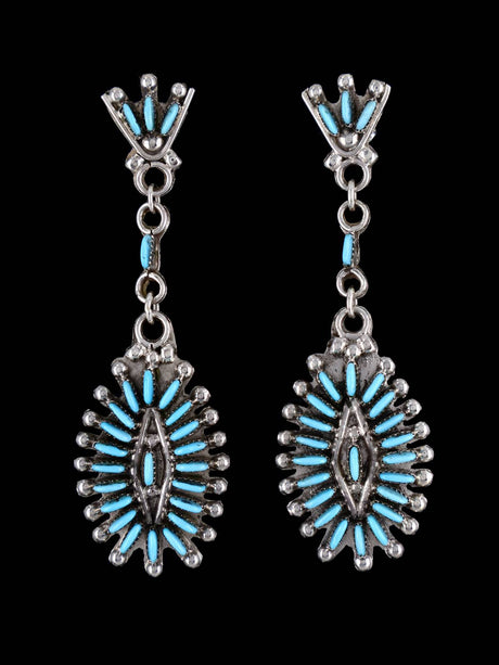 Zuni Turquoise Petit Point Post Earrings - PuebloDirect.com