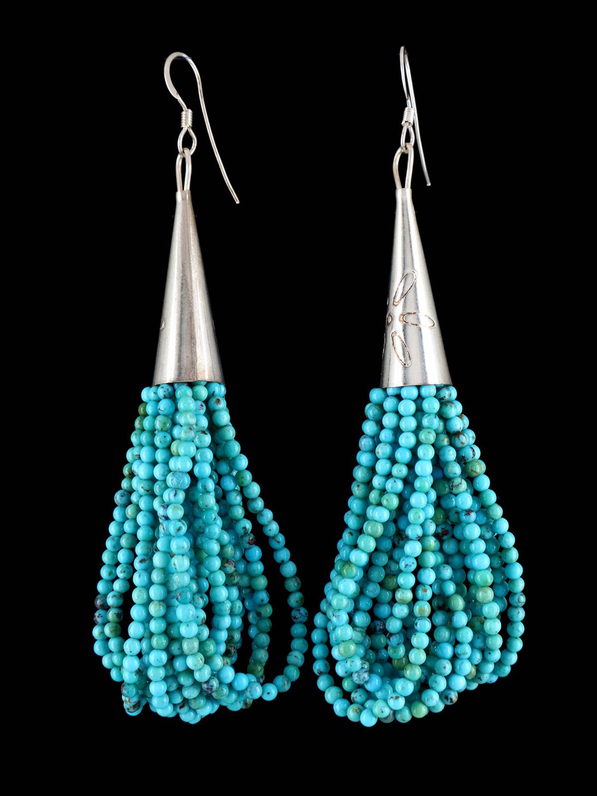 Native American Jewelry Turquoise Beaded Dangle Earrings - PuebloDirect.com