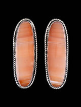 Navajo Agate Sterling Silver Post Earrings - PuebloDirect.com