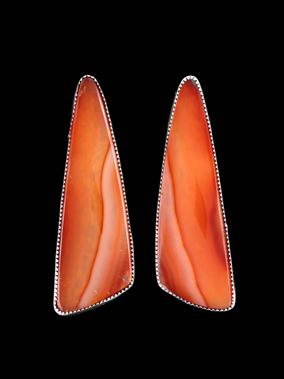 Navajo Agate Sterling Silver Post Earrings - PuebloDirect.com