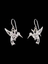 Navajo Sterling Silver Hummingbird Dangle Earrings - PuebloDirect.com