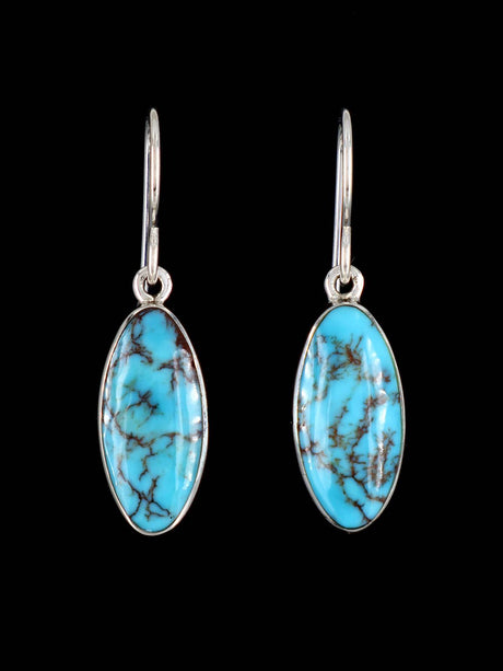 Navajo Sterling Silver Egyptian Prince Turquoise Earrings - PuebloDirect.com
