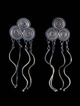 Native American Sterling Silver Rain Cloud Post Earrings - PuebloDirect.com
