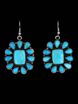 Navajo Turquoise Sterling Silver Dangle Earrings - PuebloDirect.com