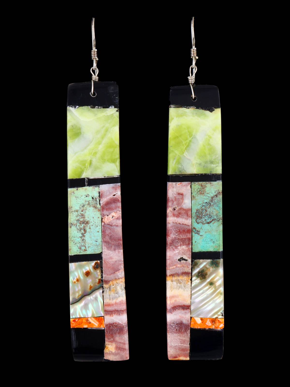 Mosaic Multistone Santo Domingo Dangle Earrings - PuebloDirect.com
