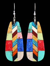 Mosaic Multistone Santo Domingo Inlay Earrings - PuebloDirect.com