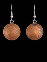 Navajo Copper Coin Dangle Earrings - PuebloDirect.com