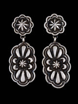 Native American Jewelry Stamped Sterling Post Earrings - PuebloDirect.com