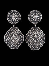 Native American Jewelry Stamped Sterling Post Earrings - PuebloDirect.com