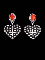 Native American Sterling Silver Droplet Post Heart Earrings - PuebloDirect.com