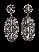 Native American Jewelry Stamped Sterling Post Earrings - PuebloDirect.com