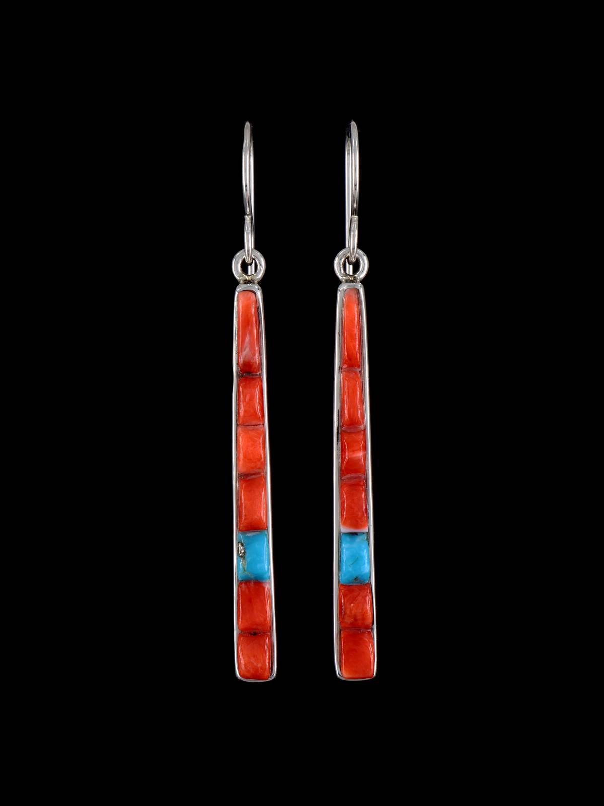 Multistone Sterling Silver Cobblestone Inlay Earrings - PuebloDirect.com
