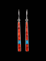 Multistone Sterling Silver Cobblestone Inlay Earrings - PuebloDirect.com