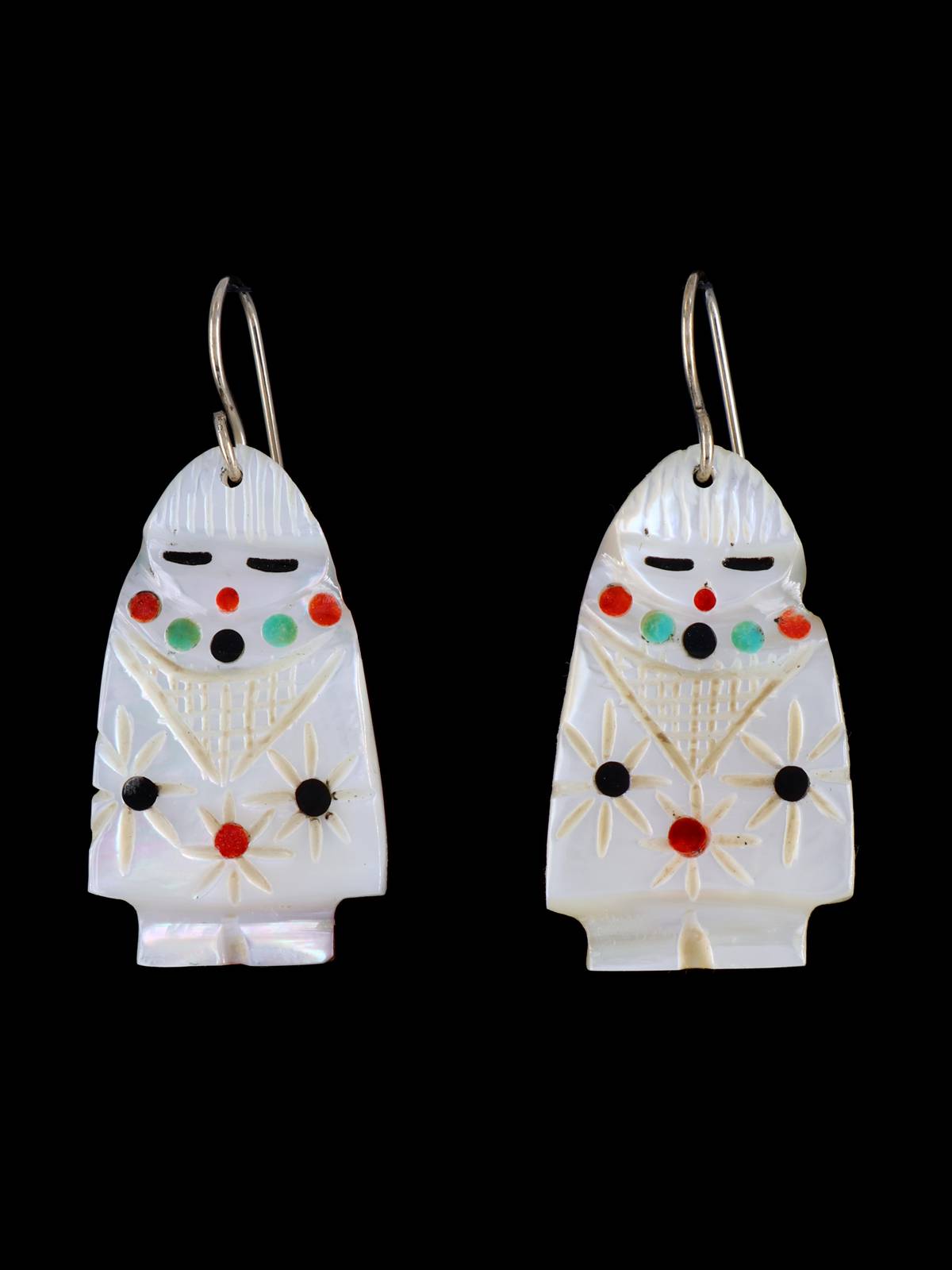Maiden Zuni Fetish Dangle Earrings - PuebloDirect.com