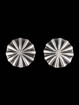Navajo Sterling Silver Post Disc Earrings - PuebloDirect.com