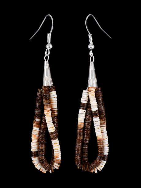 Shell Heishi Dangle Earrings - PuebloDirect.com