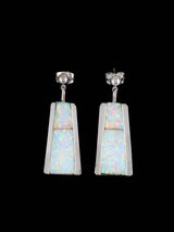 Navajo Sterling Silver Inlay Post Earrings - PuebloDirect.com