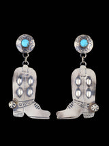 Native American Jewelry Turquoise Cowboy Boot Post Earrings