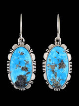 Navajo Turquoise Sterling Silver Dangle Earrings - PuebloDirect.com