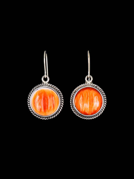 Native American Spiny Oyster Dangle Earrings - PuebloDirect.com