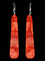 Navajo Apple Coral Slab Earrings - PuebloDirect.com