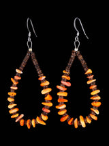 Spiny Oyster Beaded Santo Domingo Dangle Earrings - PuebloDirect.com