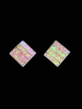 Native American Zuni Inlay Opal Post Earrings - PuebloDirect.com