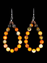 Bumblebee Jasper Beaded Santo Domingo Dangle Earrings