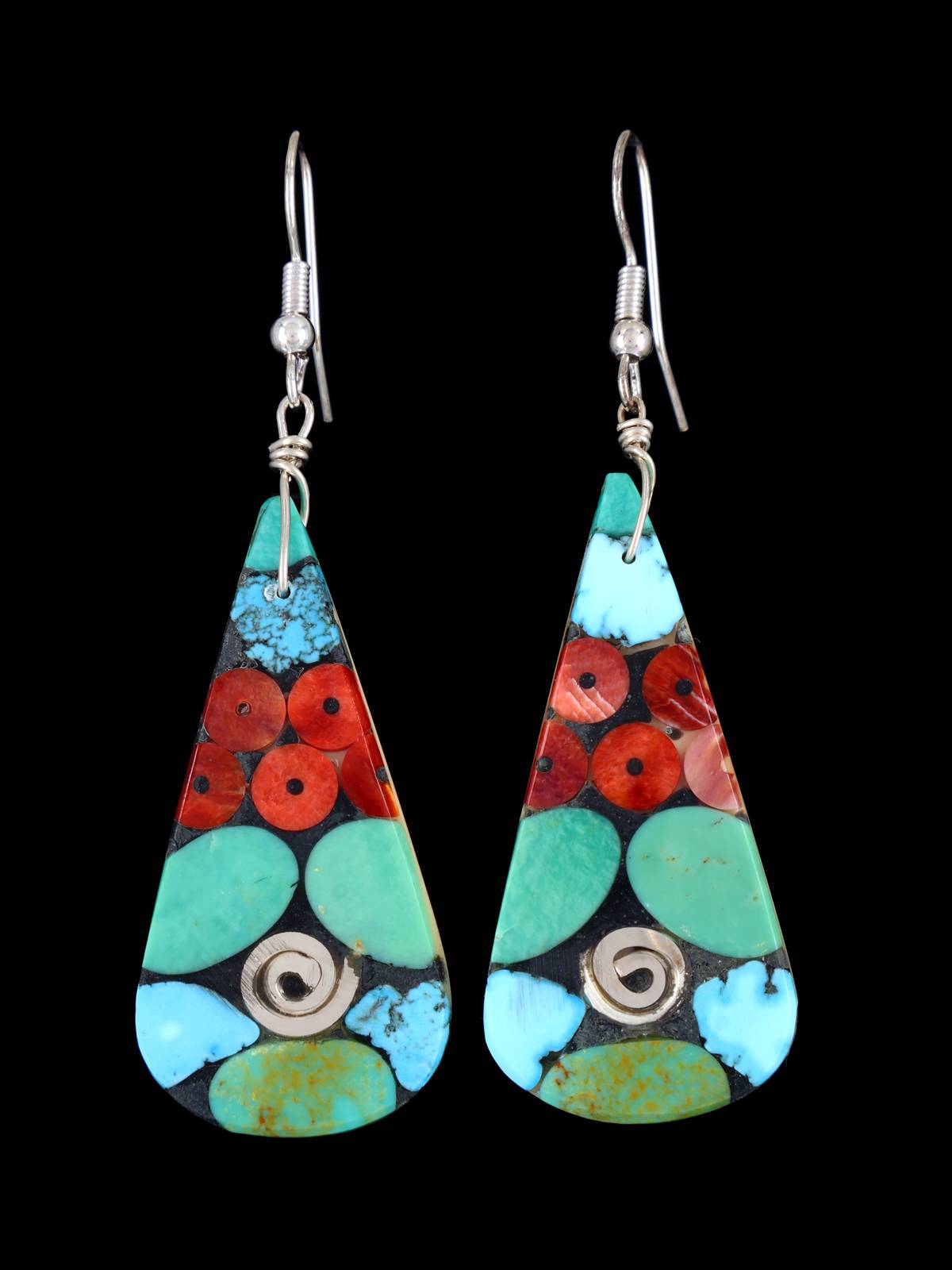 Santo Domingo Inlay Mosaic Dangle Earrings