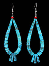 Navajo Turquoise Sterling Silver Dangle Earrings
