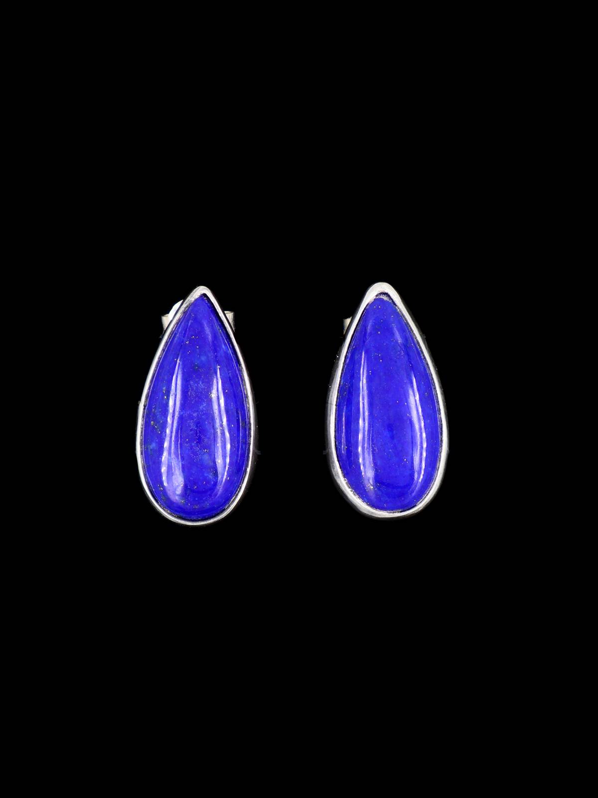 Navajo Lapis Sterling Silver Post Earrings