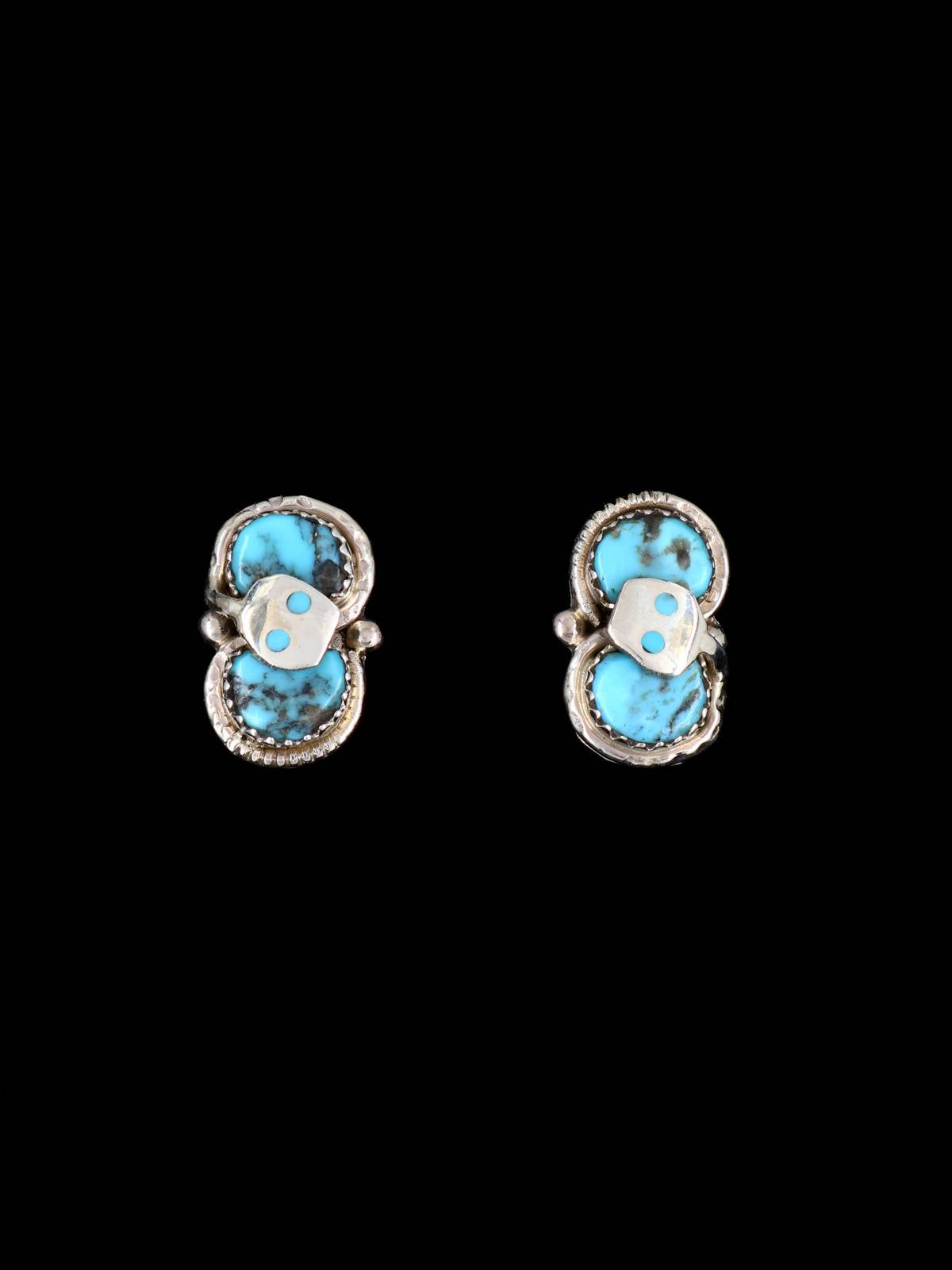 Native American Turquoise Snake Zuni Earrings