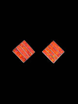 Native American Zuni Inlay Opal Post Earrings